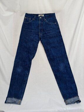 Naked and Famous - 100% Cotton Selvedge Denim Slim Jeans, Dark Blue (27 Waist)